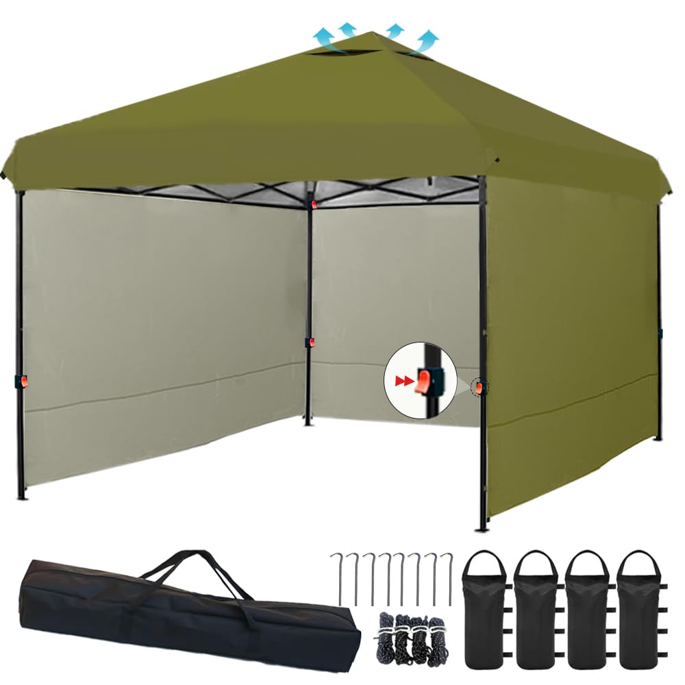Rakuten - タープテント 3m×3m 【専用横幕/サイドシート3枚付属】 風抜けベンチレーション 高耐水加工＆シルバーコーティング