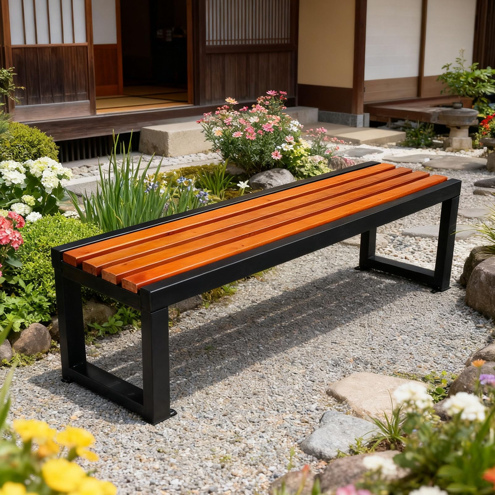 ガーデンベンチ 縁台 木製 屋外ベンチ 耐荷重約400kg 幅120/150/180×奥行40×高さ45cm ガーデンファニチャー 防水性と日焼け止め