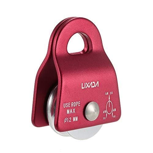 Lixada シングルプーリー 固定式 20kN マイクロプーリー ベアリングモバイルサイド クライミングプーリー CE/UIAA認証 1/2pcs 登山 運搬