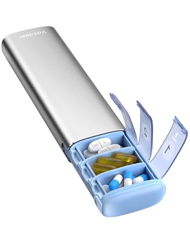 Vaydeer Pill Organizer ピルケース 1週間 薬ケース 金属製 サプリメントケース 携帯用 薬入れ サプリメント、錠剤、ビタミン、薬用（小