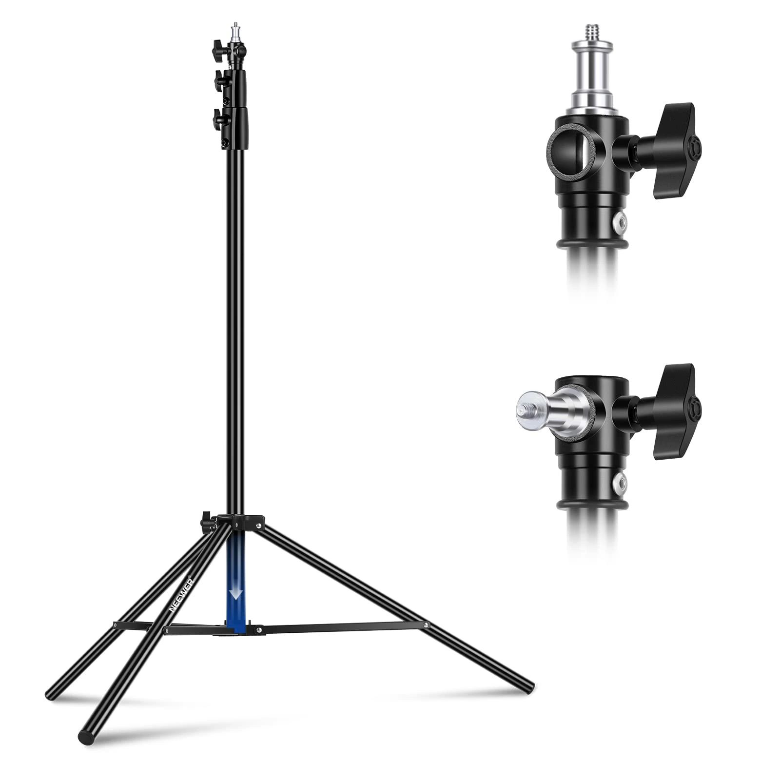 Rakuten - 【クーポンで10％OFF?】【送料無料】NEEWER 8.5ft/2.6m エアクッションライトスタンド 頑丈な金属製写真三脚スタンド 1/4