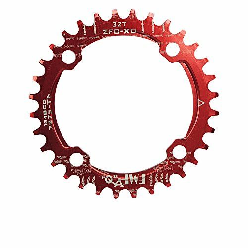 UPANBIKE 狭い ワイド 丸い形 シングル 自転車チェーンリング 104mm BCD 36T レッド