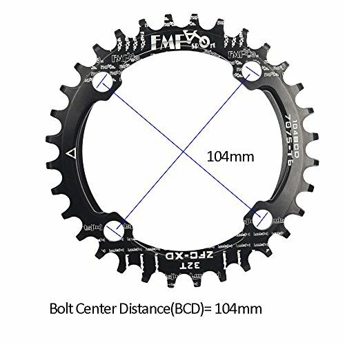 UPANBIKE 狭い ワイド 丸い形 シングル 自転車チェーンリング 104mm BCD 36T レッド