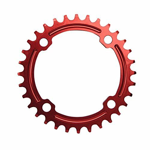 UPANBIKE 狭い ワイド 丸い形 シングル 自転車チェーンリング 104mm BCD 36T レッド