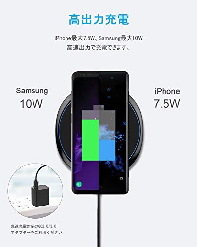 NANAMI ワイヤレス充電器 急速 2台セット 置くだけ充電器 10W/7.5W iPhone 16/15/1...