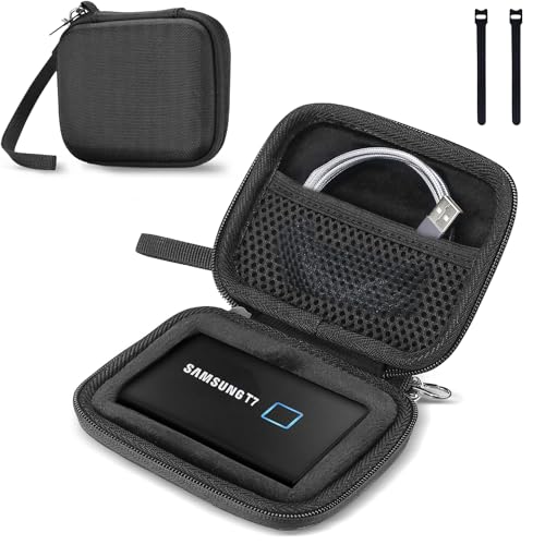 ProCase Samsung T7/ T7 Touch ケース ポータブルSSD収納EVAケース 防震 防塵 防衝撃 耐水 HDDケース 適用機種：Samsung T7 Touch/ T7 P