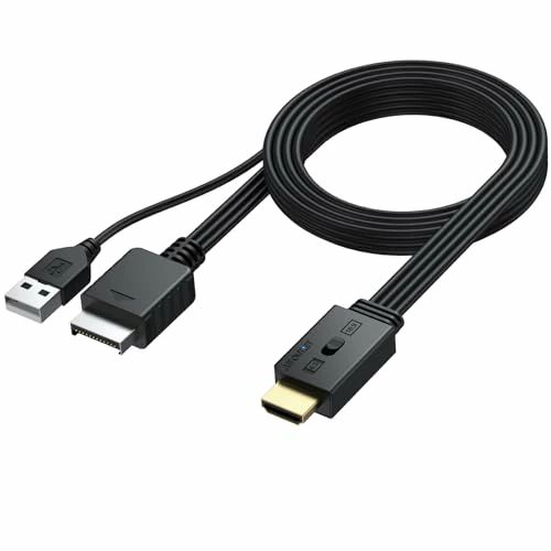 AUTOUTLET PS2 to HDMI 変換 1080P（60hz）のみサポート コンバーター 4:3/16:9変換スイッチ付き ps2 hdmi 変換 ケーブル PS1/PS2対応 H