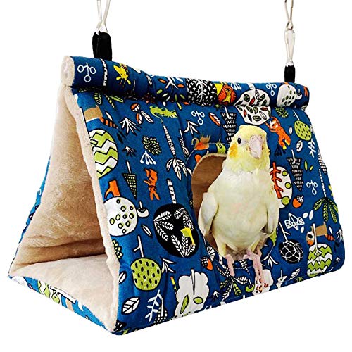 Hakona 鳥たちの寝床 三角ハウス バードテント ハンモック 吊りベッド インコ おもちゃ 鳥の巣 寝袋 文鳥 鸚鵡 小動物 ハウス 冬 ペット