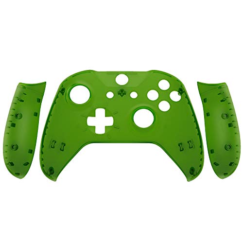 eXtremeRate Xbox One（モデル1708）対応用フロントハウジングシェルとサイドレールハンドル(クリア素材)、Xbox One X＆S対応用バックパ