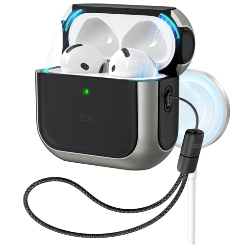 ESR AirPods4 ケース AirPods 第4世代 ケース(2024)（USB-C）対応 MagSafe対応 ストラップ付き落下防止カバー Orbit ハイブリッドケース(2.0)