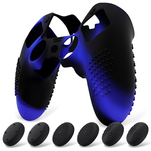 PlayVital ps5 Edge対応用人間工学に基づいた滑り止めシリコンカバーケース、ps5 Edgeワイヤレスコントローラー対応用ソフトラバープロ