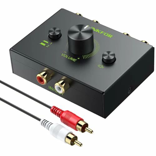 LiNKFOR R/Lステレオ 音声スイッチャー 2入力1出力/1入力2出力 双方向切替 RCAステレオ音声切替器 スプリッター 電源不要 RCAケーブル付きDVDステレオスピーカー CDプレーヤーなどに対応・R/Lステレオオーディオスイッチ：2（1）IN-1（2）OUTR/Lステレオオーディオスイッチャーで、複数のオーディオソースを持っています（注意：これは双方向オーディオスイッチャーであり、1回に1つの入力のみ再生できます）。・音量調節とミュート機能：音量ノブが付いており、音量を正確にコントロールでき、音量を調整し、ワンタッチでミュートにする機能があります。いつでもどこでも簡単にデバイスをミュートにできます。・プラグ＆プレイ：簡単な取り付けと操作が可能です。電源不要で音質を維持し、音質に影響を与えません。・使用方法：1. 2つのオーディオソース（CDプレーヤー、ターンテーブル）を1/2ポートに接続し、オーディオ出力（アンプ）を入力/出力ポートに接続します。2. 1つのオーディオソース（CDプレーヤー/ターンテーブル）を入力/出力ポートに接続し、2つのオーディオ出力（例：アンプとスピーカー）を1/2ポートに接続します。・広範な互換性：このステレオオーディオスイッチャーはCDプレーヤー、ターンテーブル、テレビ、アンプ、パワードスピーカーなどに広く使用されています。ブランド: LiNKFORメーカー: LiNKFOR型番: ULK057LiNKFOR R/Lステレオ 音声スイッチャー 2入力1出力/1入力2出力 双方向切替 RCAステレオ音声切替器 スプリッター 電源不要 RCAケーブル付きDVDステレオスピーカー CDプレーヤーなどに対応・R/Lステレオオーディオスイッチ：2（1）IN-1（2）OUTR/Lステレオオーディオスイッチャーで、複数のオーディオソースを持っています（注意：これは双方向オーディオスイッチャーであり、1回に1つの入力のみ再生できます）。・音量調節とミュート機能：音量ノブが付いており、音量を正確にコントロールでき、音量を調整し、ワンタッチでミュートにする機能があります。いつでもどこでも簡単にデバイスをミュートにできます。・プラグ＆プレイ：簡単な取り付けと操作が可能です。電源不要で音質を維持し、音質に影響を与えません。・使用方法：1. 2つのオーディオソース（CDプレーヤー、ターンテーブル）を1/2ポートに接続し、オーディオ出力（アンプ）を入力/出力ポートに接続します。2. 1つのオーディオソース（CDプレーヤー/ターンテーブル）を入力/出力ポートに接続し、2つのオーディオ出力（例：アンプとスピーカー）を1/2ポートに接続します。・広範な互換性：このステレオオーディオスイッチャーはCDプレーヤー、ターンテーブル、テレビ、アンプ、パワードスピーカーなどに広く使用されています。ブランド: LiNKFORメーカー: LiNKFOR型番: ULK057