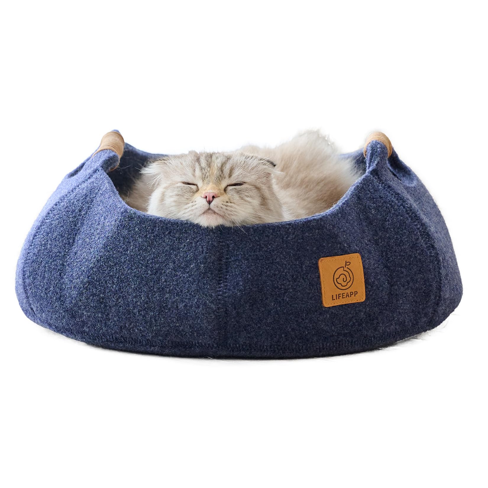 Rakuten - スモーキーネイビー ペット 猫 犬 ハウス クッション ねこ おしゃれ 小型犬 ウール 白