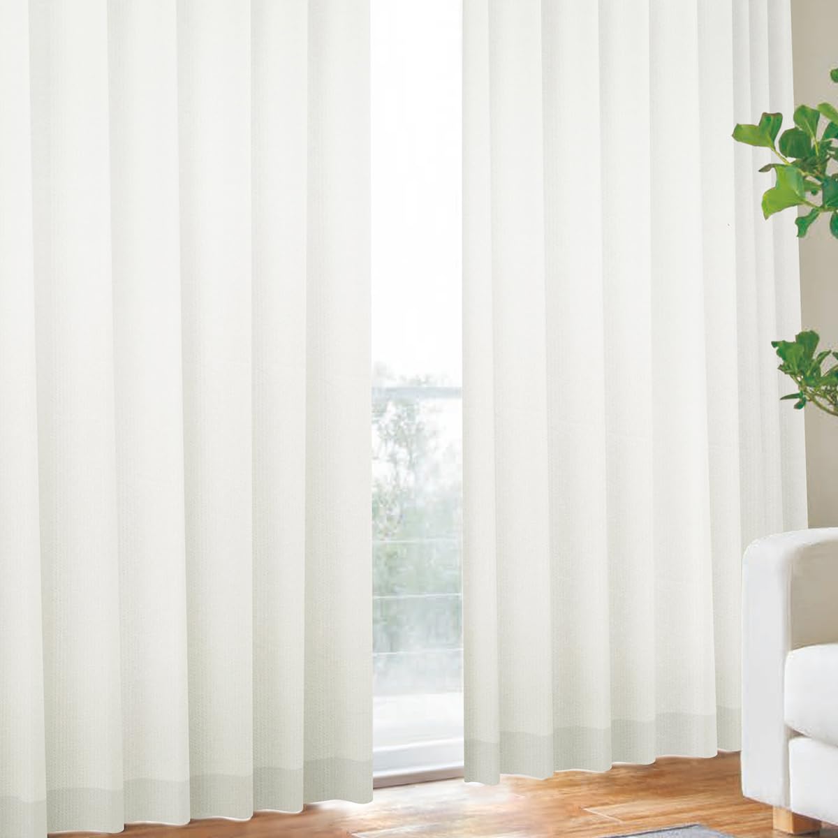 Rakuten - [カーテン] 節電対策に「困った時はこれ一枚」 二重レースカーテン 断熱 遮熱 保冷 UVカット率【99.3%】 昼夜目隠し 二枚仕立て