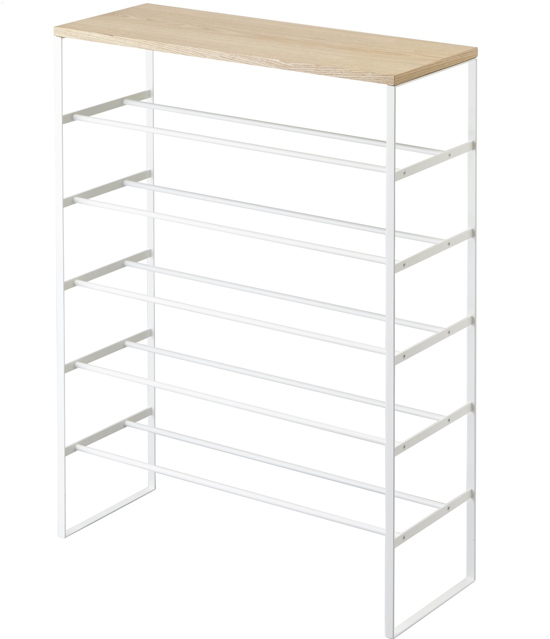 Rakuten - 天板付き シューズラック 6段 ホワイト 約W66×D25×H87cm タワー tower 下駄箱 靴 収納 フック付き