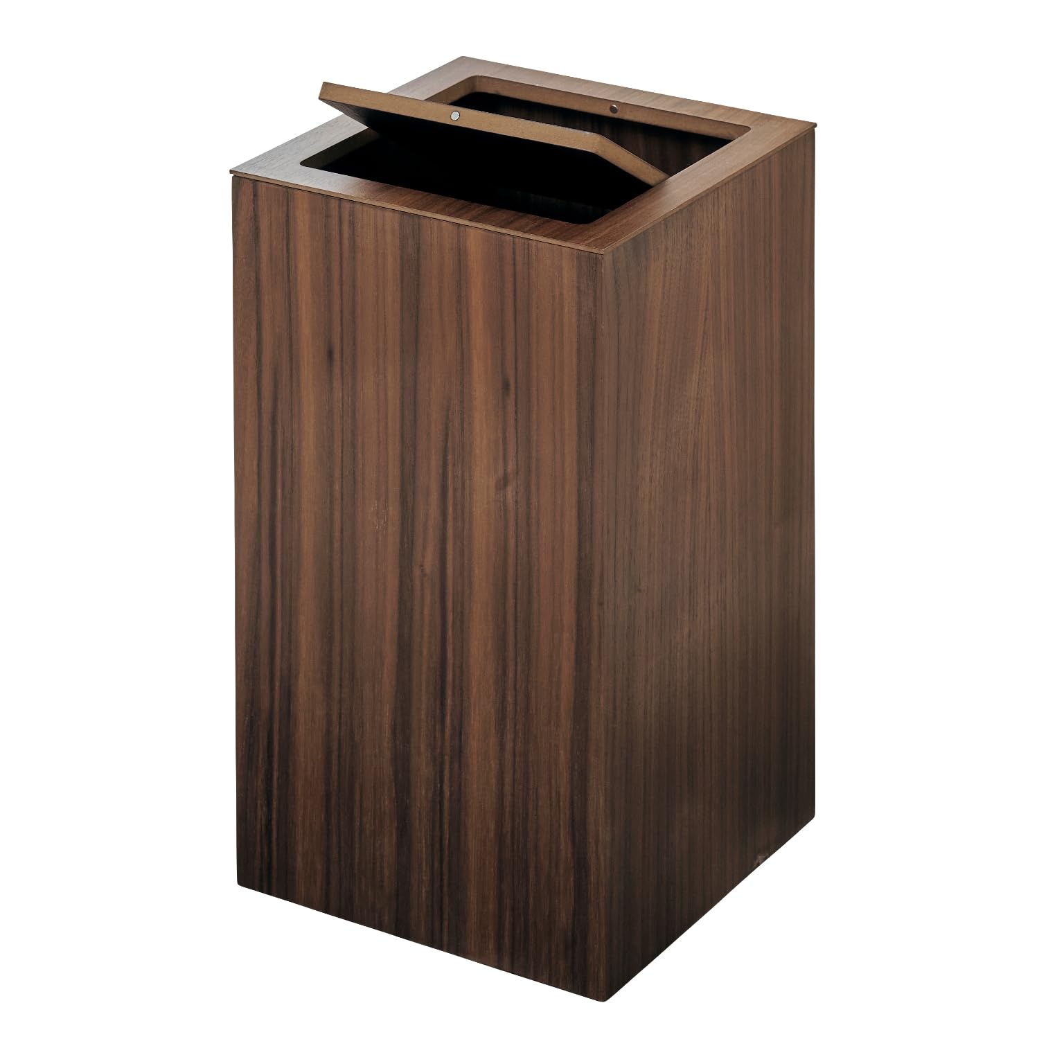 Rakuten - ゴミ箱 ふた付き おしゃれ スリム 蓋付き 220 x 220 x 400mm 高級材ウォールナット(突板)