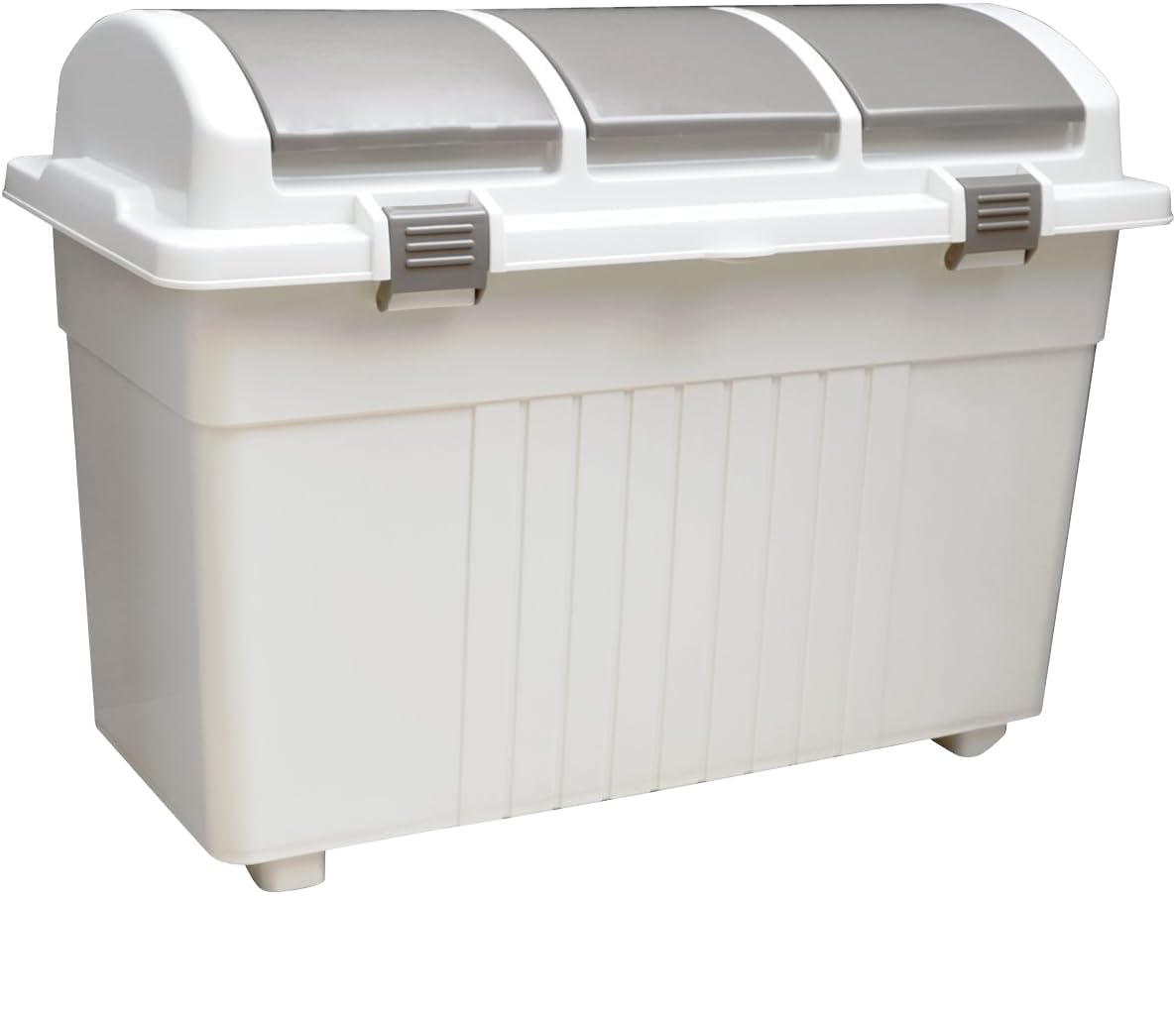 Rakuten - ゴミ箱 分別 屋外 おしゃれ 植物由来 3分類ゴミ箱 (アイボリー/ブラウン)