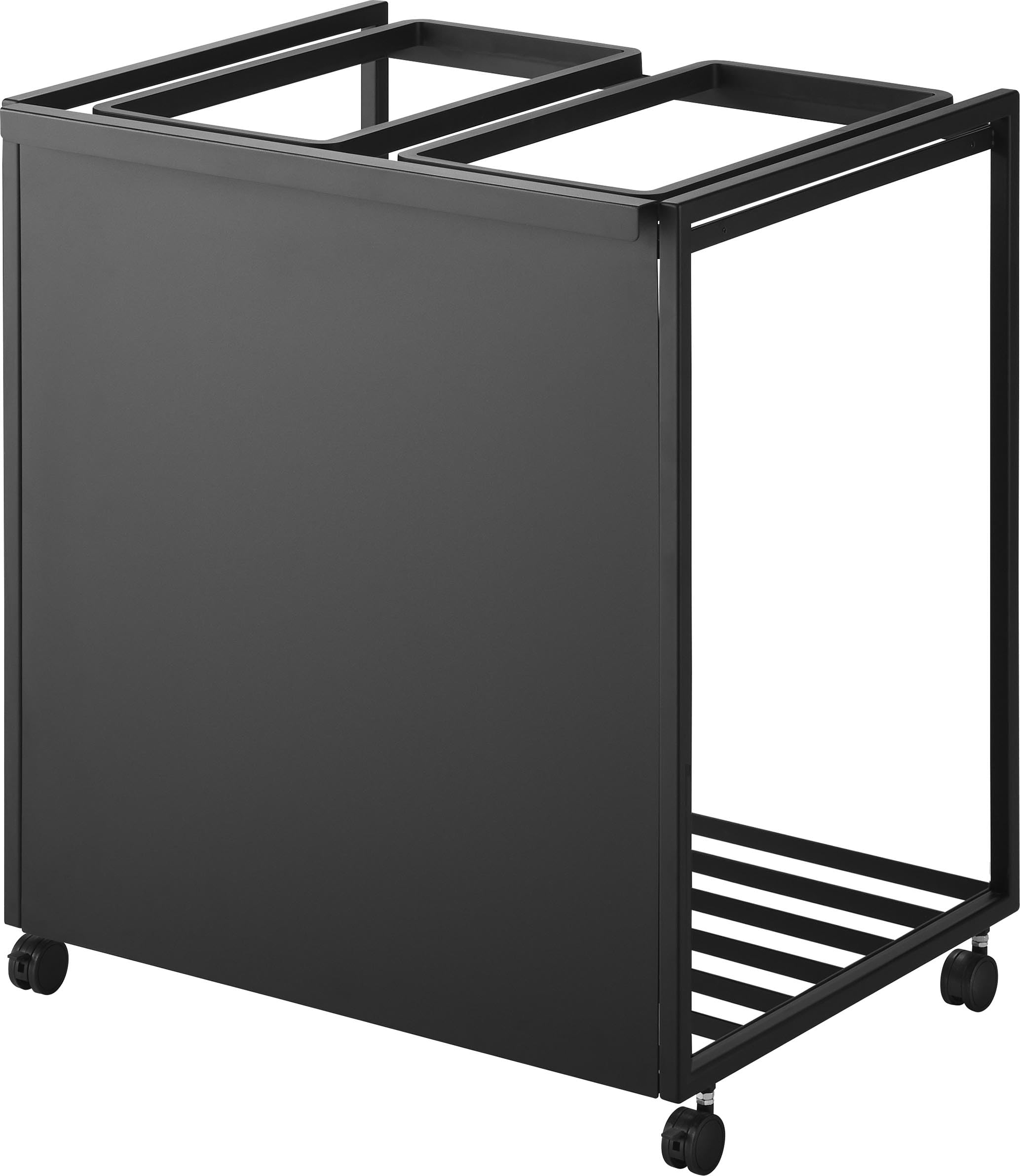 Rakuten - 目隠し 分別 ダストワゴン 45L 2分別 ブラック W52×D43×H60cm(キャスター含む) タワー tower ハンドル?キャスター付き ゴ