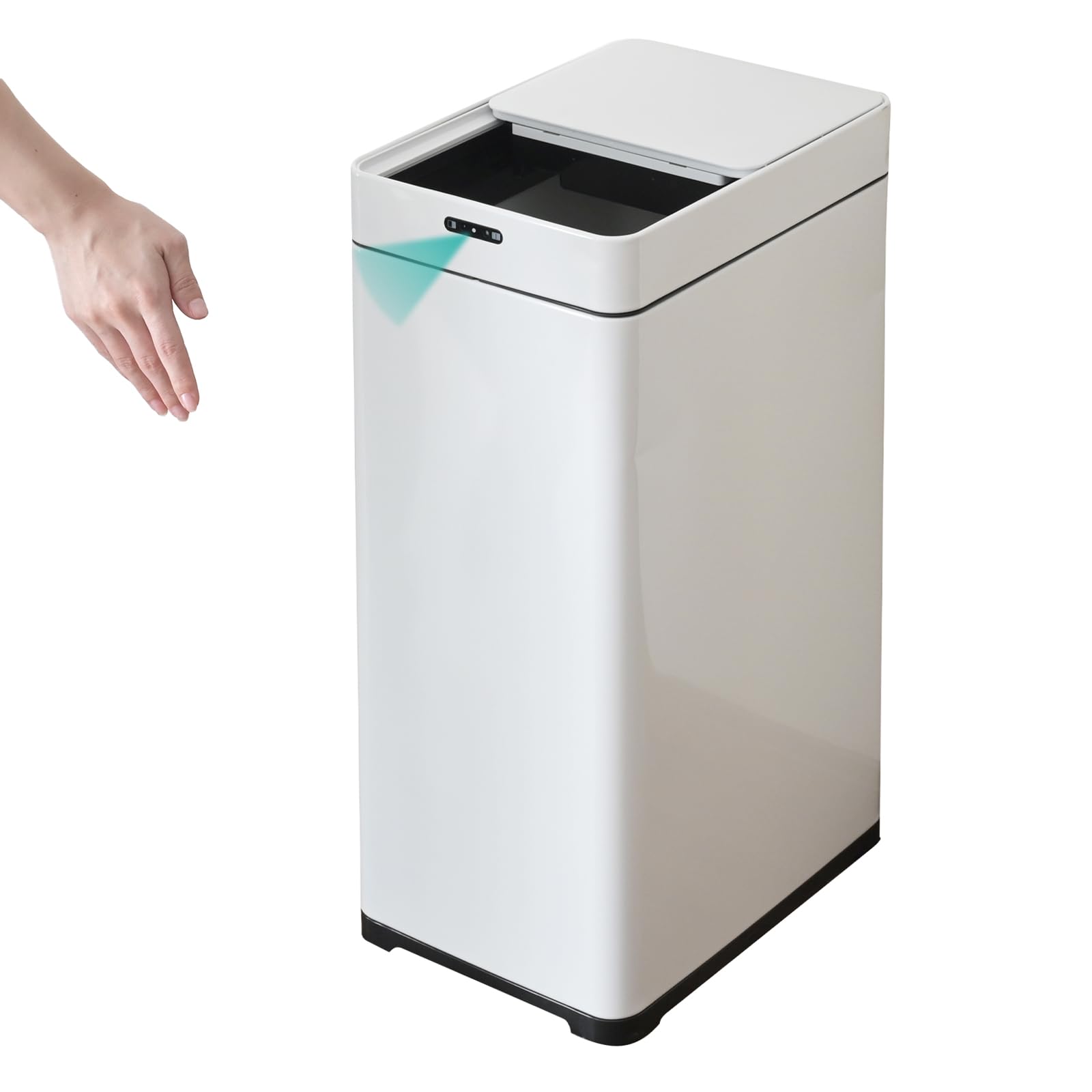 Rakuten - ゴミ箱 自動 スライド開閉 スリム センサー式 42L (45Lゴミ袋対応) 幅25×奥行34×高さ61.5cm ダストボックス キッチン ふた付き