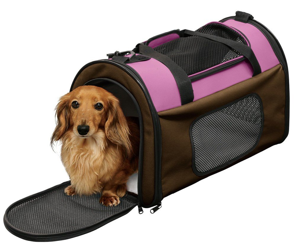 Rakuten - ペットキャリー 折りたたみ 収納付 シートベルト固定可 ピンク 小型犬 Mサイズ