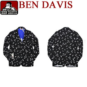 ben davis ジャケット ベンデイビス カモメ柄 ジャケット ベンデービスの3つボタンジャケットが登場。可愛いカモメ柄がプリントされたお洒落なテーラードジャケットです。目を惹くデザインのベンデイヴィスジャケットです。⇒BEN-323