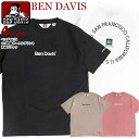 BEN DAVIS Tシャツ ベンデイビス 2023 ロゴ 刺繍 サークルプリント 半袖Tシャツ メンズ ベンデイヴィス バックプリント クルーネック プリントTシャツ ユニセックス ストリート カジュアル アメカジ BEN-2007