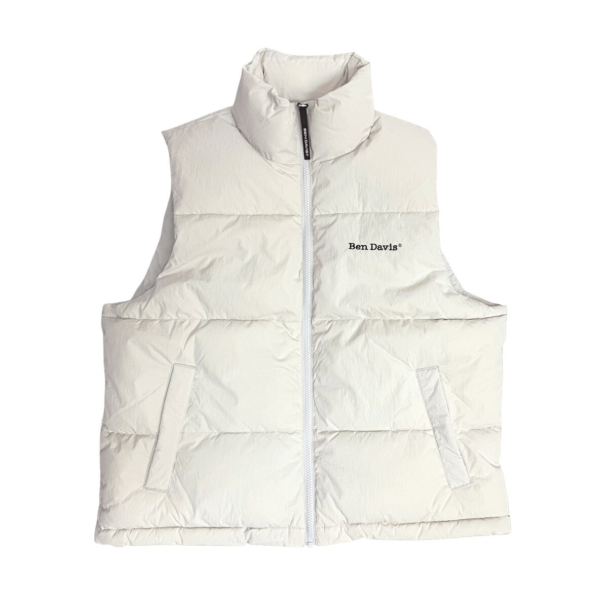 日本製 ベンデイビス ウールリネンベスト M グレー 牛革レザー切替