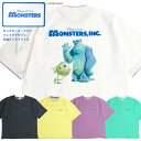 モンスターズ インク/フェイクデザイン Tシャツ Monsters, Inc./ビッグTシャツ サリー マイク イラスト プリント 半袖Tシャツ ビッグシルエット バックプリント ロゴ サガラ刺繍 アニメーション キャラクターTシャツ ユニセックス TSS-539