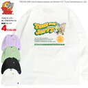 トムとジェリー Tシャツ TOM and JERRY Sequence 2022 ポップロゴ プリント 長袖Tシャツ トム ジェリー バックプリント クルーネック ロンT ネコ ネズミ メンズ ユニセックス アメコミ アニメ トムジェリ ヘビーウエイト 綿生地 TSL-177