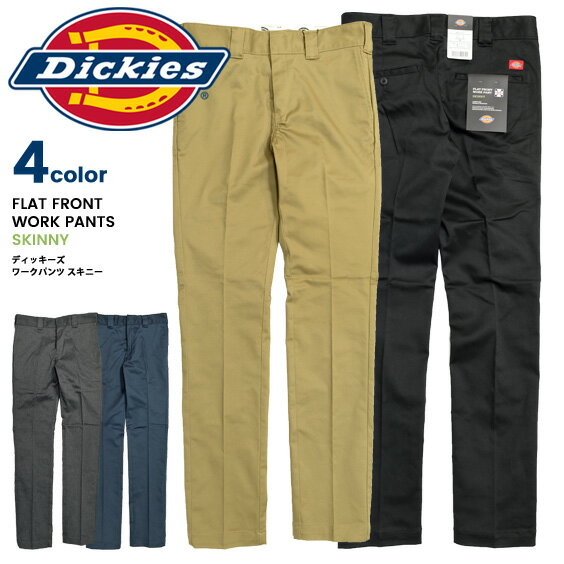 Dickies ワークパンツ ディッキーズ ツイルパンツ メンズ スキニーパンツ ワンポイント ブランドタグ スキニーシルエット ストレッチ ロングパンツ 細身 ワークカジュアル ワークウェア ボトムス アメカジ ストリート DICKIES-14352721