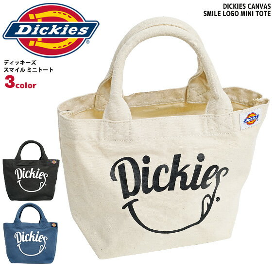 DICKIES トートバッグ ディッキーズ スマイルロゴ ミニトートバッグ CANVAS SMILE MINI TOTE 14583800 キャンバスバッグ ロゴプリント ミニトート メンズ レディース ランチバッグ ランチトート DICKIES-618