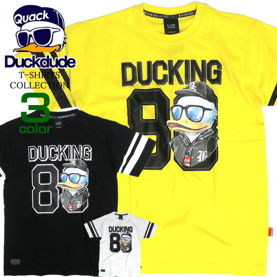 b-one-soul Tシャツ DUCK DUDE 半袖Tシャツ ★ ダックデュードからナンバリングデザインのプリントTシャツが登場です。メンズ、レディースで着れるカジュアルな半袖Tシャツ。カッコいいアヒルプリントTシャツ。⇒TSS-095