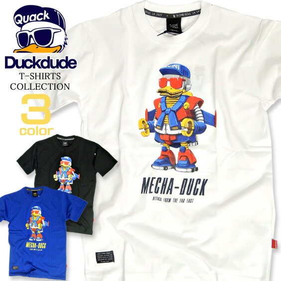 b-one-soul Tシャツ DUCK DUDE 半袖Tシャツ ★ ダックデュード ロボットDUCKプリントTシャツ。おしゃれ番長アヒルシリーズの新作が登場。ユニークでカラフルなロボットアヒルのプリントでコーデに遊び心を。⇒TSS-107