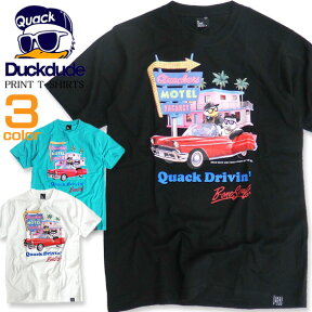 DUCK DUDE Tシャツ ドライブアヒル 半袖Tシャツ ダックデュード アヒル キャラクター プリント メンズ トップス ビーワンソウル DUCKDUDE by b-one-soul 商品番号 TSS-270