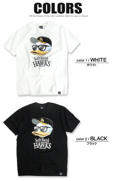 DUCK DUDE Tシャツ ダックデュード 半袖Tシャツ ★ DUCKDUDE 福岡ソフトバンクホークス × ダックデュード コラボアイテム。ホークスとのコラボデザイン。ペアやチームウェアに最適なアヒルフェイスTシャツが登場。TSS-225