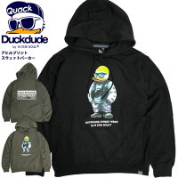 DUCK DUDE パーカー ダックデュード アヒル イラスト プリント スウェットパーカー アヒルキャラクター プルオーバーパーカー 裏起毛 スエット フーディー メンズ レディース ストリート カジュアル ビーワンソウル トップス PKL-391