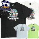 DUCK DUDE Tシャツ ダックデュード 2022 グラフィティ ロゴ プリント 半袖Tシャツ メンズ スプレーアート プリントTシャツ バックプリント クルーネック ストリート カジュアル レディース ユニセックス トップス ビーワンソウル TSS-544