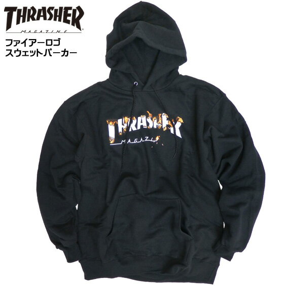 THRASHER パーカー スラッシャー パーカー スラッシャーマガジン スウェット パーカー INTRO BURNER HOOD PARKA スケーター ファッション プルオーバーパーカー ダンス スタイル ストリート パーカー THRASHER-114
