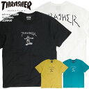 THRASHER Tシャツ スラッシャーマガジン ゴンズ スケーター イラスト プリント 半袖Tシャツ TH8128E メンズ スラッシャー ロゴ バックプリント クルーネック ストリート カジュアル スケーターファッション 半袖 トップス THRASHER-175