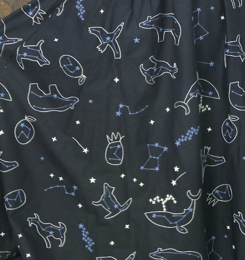 『Emago』夜空の星座☆彡刺繍ロングスカート(ブラック)(春・秋・夏) レディース 女性 ボトムス スカート ロング 10分丈 大人 カジュアル 黒【Emago(イマゴ)】 イマゴ 3