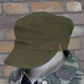 無地ワーク風キャップ(カーキ)（秋・冬・春）　レディース　帽子　女性　キャップ　ワーク風 深緑 ダー..