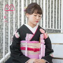 引き振袖 花嫁振袖 レンタル 着物 フルセット 送料無料 結婚式 フォトウェディング 花嫁和装 着物セット 黒 ピンク 菊 モダン 大人 ー典雅菊ー