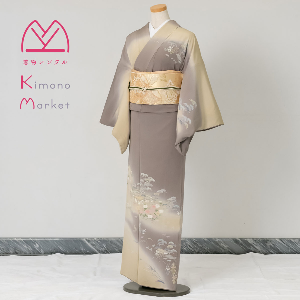 訪問着 レンタル 着物 七五三 入園式 入学式 卒業式 母 友人 結婚式 披露宴 謝恩会 お宮参り 母親 お茶会 格安 セット 安い フルセット 往復送料無料 上品 ベージュ グレー 紫 黄色 レトロ 和 シンプル