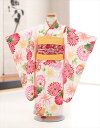 3歳 女の子 着物レンタル 七五三 j3017 帯セット 作り帯 フルセット 753 レンタル七五三 人気 かわいい おしゃれ 紐解き 日本 子供着物 貸衣装 結婚式 着物イベント 2021「式部浪漫」 クリームに彩りの鞠祝花【レンタル】