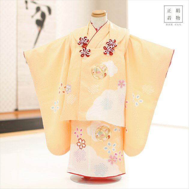 3歳 女の子 正絹 着物レンタル f1454 七五三レンタル 被布セット【絹のお着物】753 被布 貸衣装 3才 結婚式 最高級 プレミアム 子供着物 上品 人...