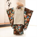 【レンタル】3歳 女の子 着物 七五三レンタル f1525 被布セット 和洋2way ケープ 着物レンタル 753 被布 貸衣装 3才 結婚式 和服 子供着物 ...