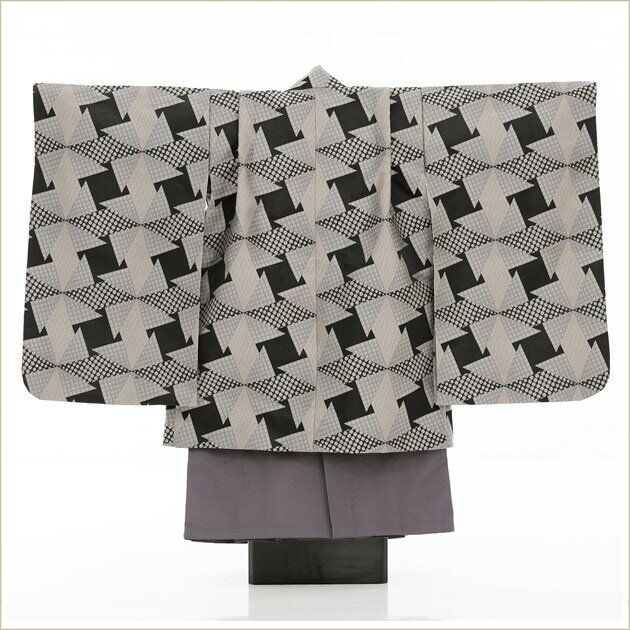 【レンタル】5歳 男の子 七五三レンタル d4389 着物レンタル 753 「100cm〜110cm」フルセット 袴レンタル 卒園式 4歳 5才 七草祝い 貸衣装 羽織 人気 おしゃれ かっこいい 子供着物 2024 フォトブックプレゼント「おりびと」ブランド　アートスタイル×モダンブラウン