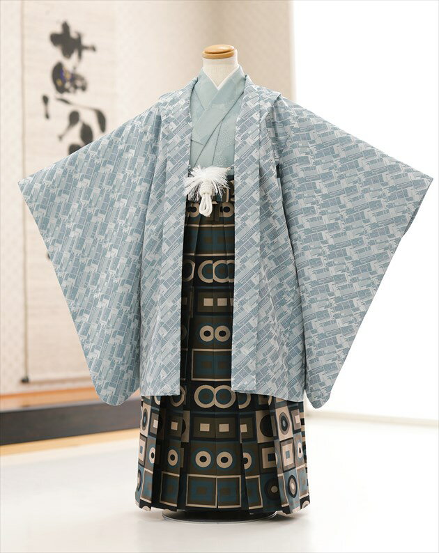 【レンタル】男の子 着物レンタル 6歳 7歳 8歳 袴 d6108 お兄ちゃん 七五三 大きめ5歳 《身長125cm前後..