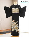 夏用 単衣 大きいサイズ 広巾 特選「手刺繍」留袖レンタル sth769 結婚式 幅広 最高級プレミアム 黒留袖レンタル 13号〜19号 母親 親族 フルセット...