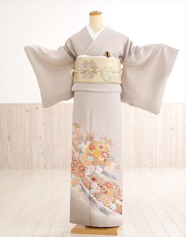 色留袖レンタル it171 五つ紋 結婚式 叙勲 着物レンタル 色留袖 食事会 表彰式 色留め袖レンタル 親族 姉 祖母 式典 人気 高級 正絹　特選京友禅 「天平浪漫」上品な薄柿色に慶び熨斗彩花【fy16REN07】【レンタル】